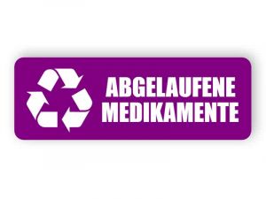 Lila abgelaufene Medikamente Landschaft Aufkleber