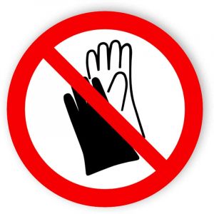 Schutzhandschuhe tragen verboten
