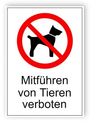 Mitführen von Tieren verboten 1