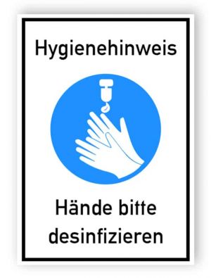 Hygienehinweis - Aufkleber
