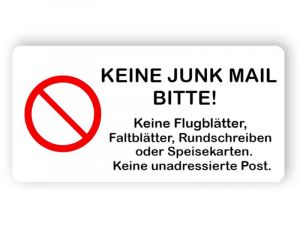 Kein Junk-Mail-Schild