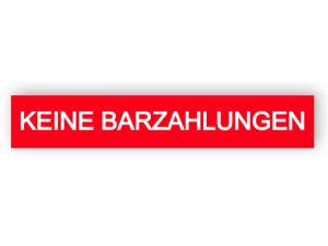 Keine Barzahlungen