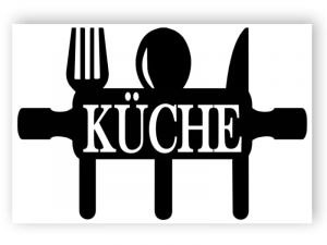 Schwarz-Weiß-Küche Schild 1