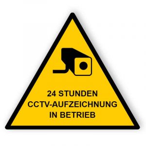 CCTV Schild 24 Stunden Aufnahme - Dreieck