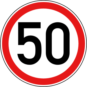 Zulässige Höchstgeschwindigkeit 50 km/h
