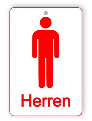 Herren Toilettenschild (rot)