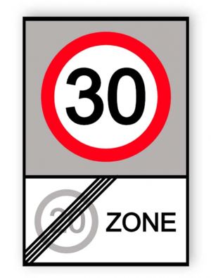 Ende der 20-MPH-Zone und Beginn der 30-MPH-Zonenschilder