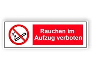 Rauchen im Aufzug verboten