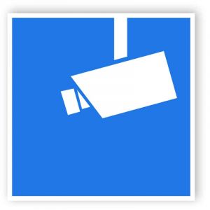 Blaues Video-InfoSchild / Hinweisschild Videoüberwachung