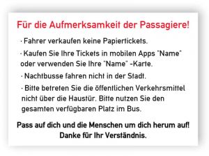 Coronaviren - Für Fahrgäste im Bus