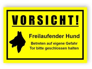 Vorsicht Hund Schild - Hundeschild Wetterfest