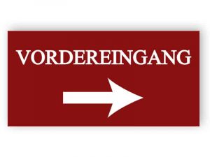 Vordereingang Schild