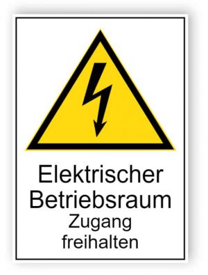 Elektrischer Betriebsraum Zugang freihalten