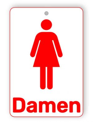 Damen Toilettenschild (rot)