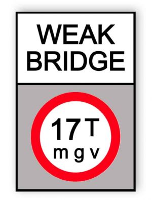 Schwache Brücke Schild