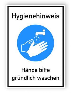 Hygienehinweis - Hände bitte gründlich waschen - Aufkleber