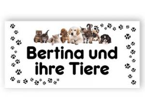 Kinder-Türschilder, ihre Tiere