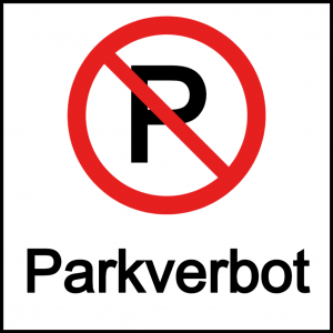 Parken Verboten - quadratische Schild