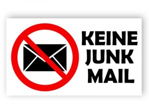 Kein Junk-Mail-Schild 3