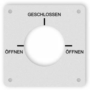 Technisches Schild aus mattem Silber