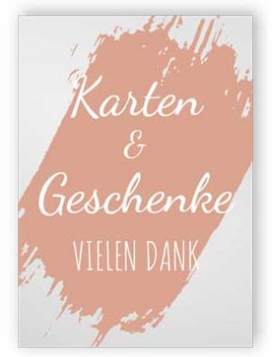 Acrylglas Schild Karten & Geschenke mit Ständer