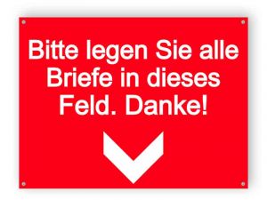 Letterbox Platte - bitte setzen Buchstaben