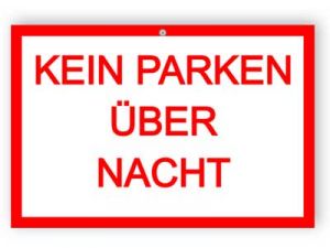 Kein parken nacht