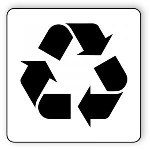 Schwarz-Weiß-Recycling-Aufkleber