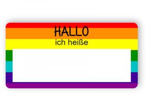 Hallo ich heiße - Regenbogen Namensschild