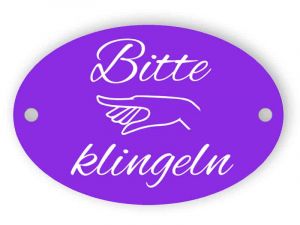 Bitte klingeln - Violettes Zeichen