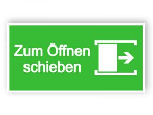 Zum Öffnen schieben Schild