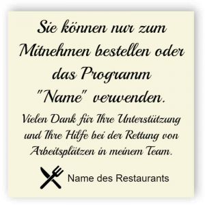 Schild für Restaurant